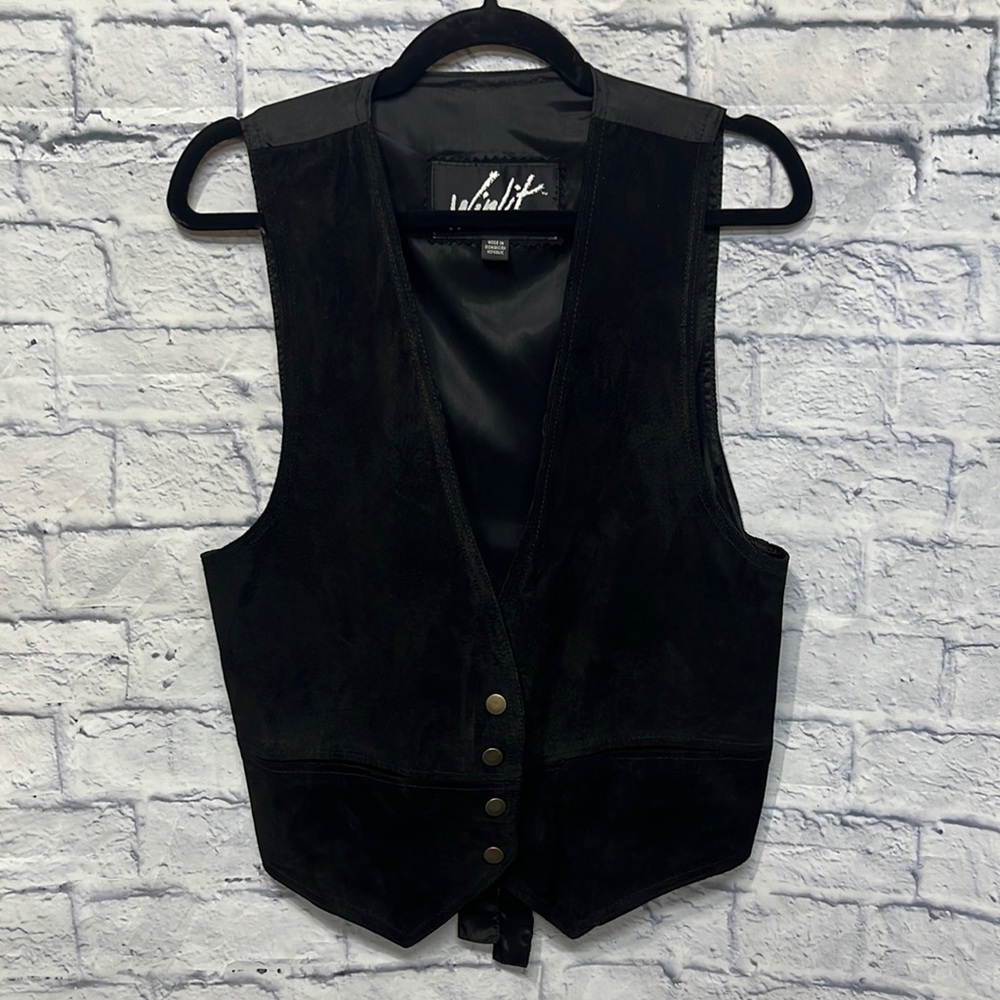 Winlet Genuine Leather Black Vest